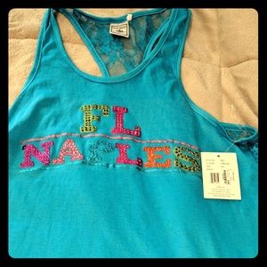 Deep Teal Green Florida, Naples Tank Top